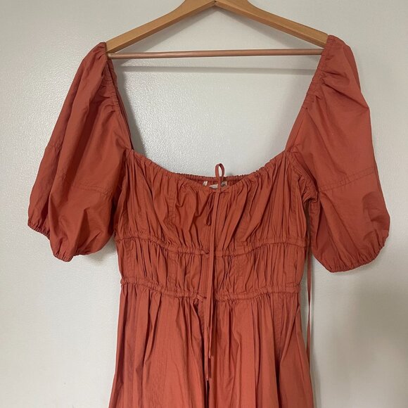 Ulla Johnson - Palma Tiered Poplin Puff-Sleeve Midi Dress - Picture 6 of 7